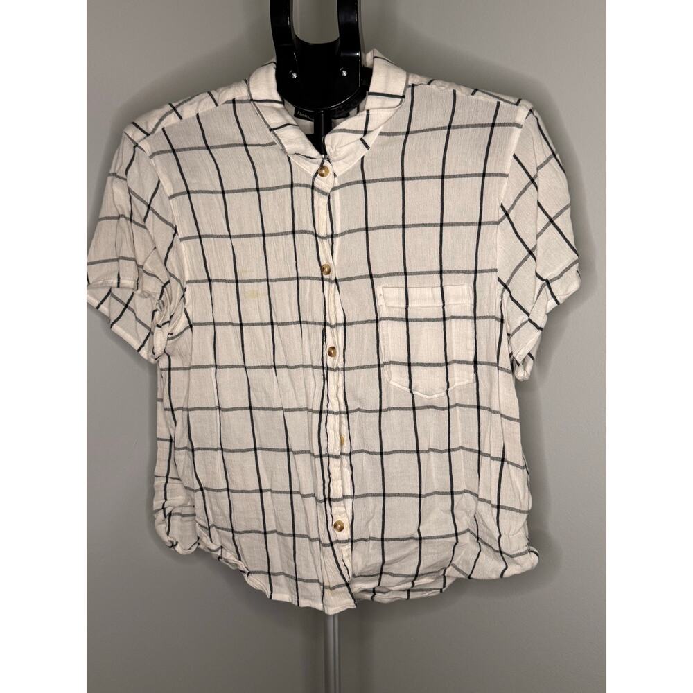 Abercrombie & Fitch Women’s Short Sleeve Button Front Top Size XL
